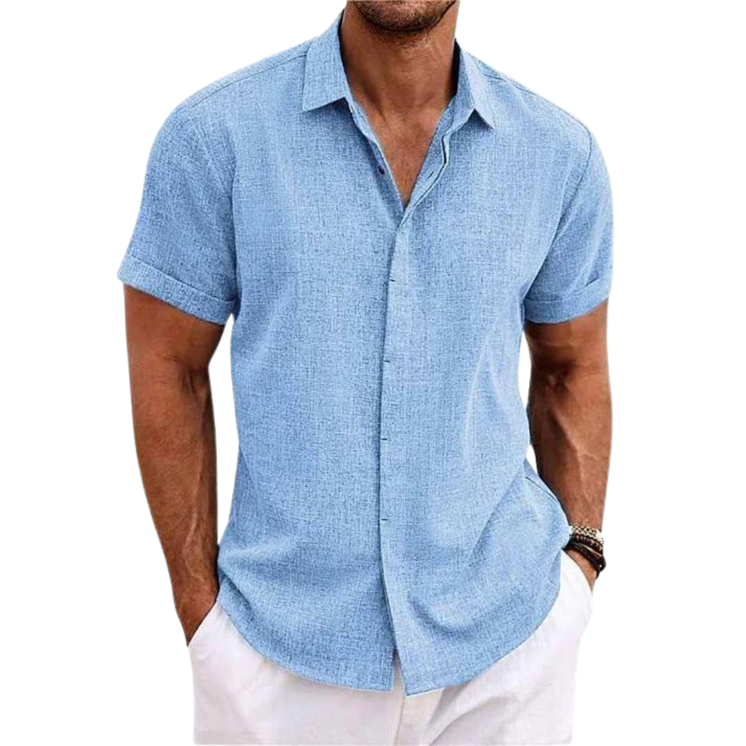 Linen Casual Men's Short Sleeve Shirt