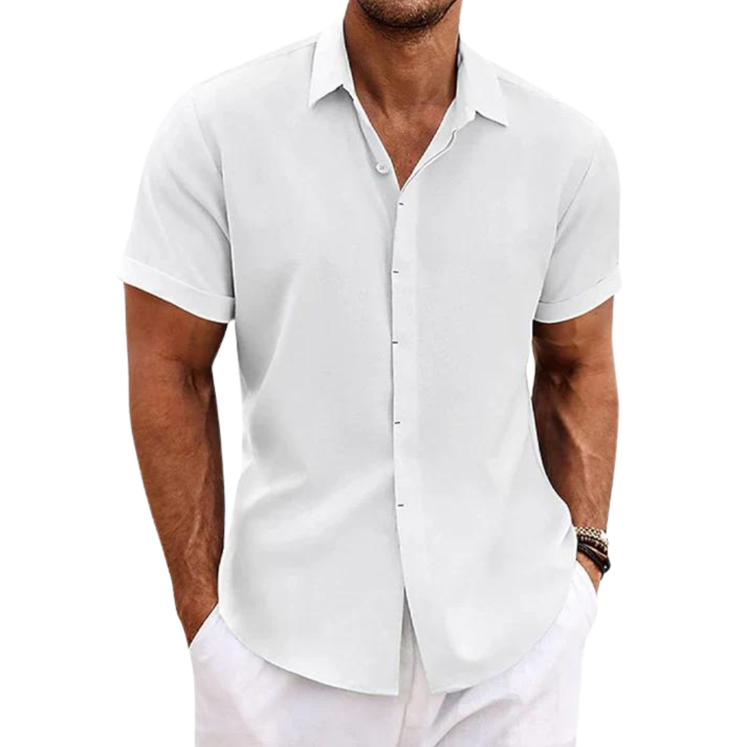 Linen Casual Men's Short Sleeve Shirt