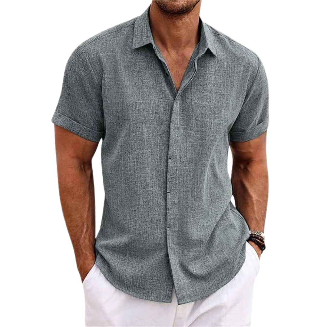 Linen Casual Men's Short Sleeve Shirt