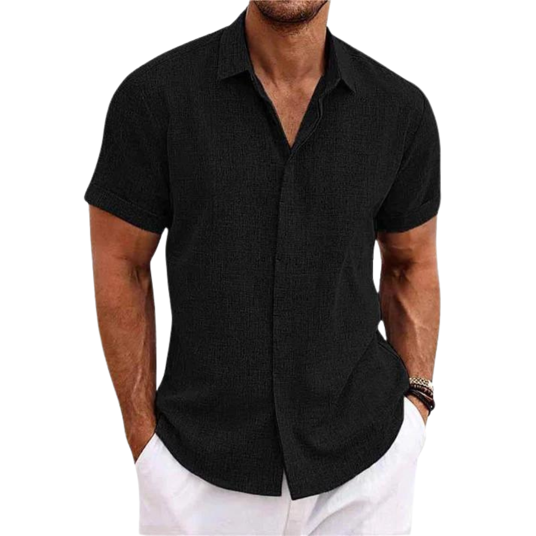 Linen Casual Men's Short Sleeve Shirt