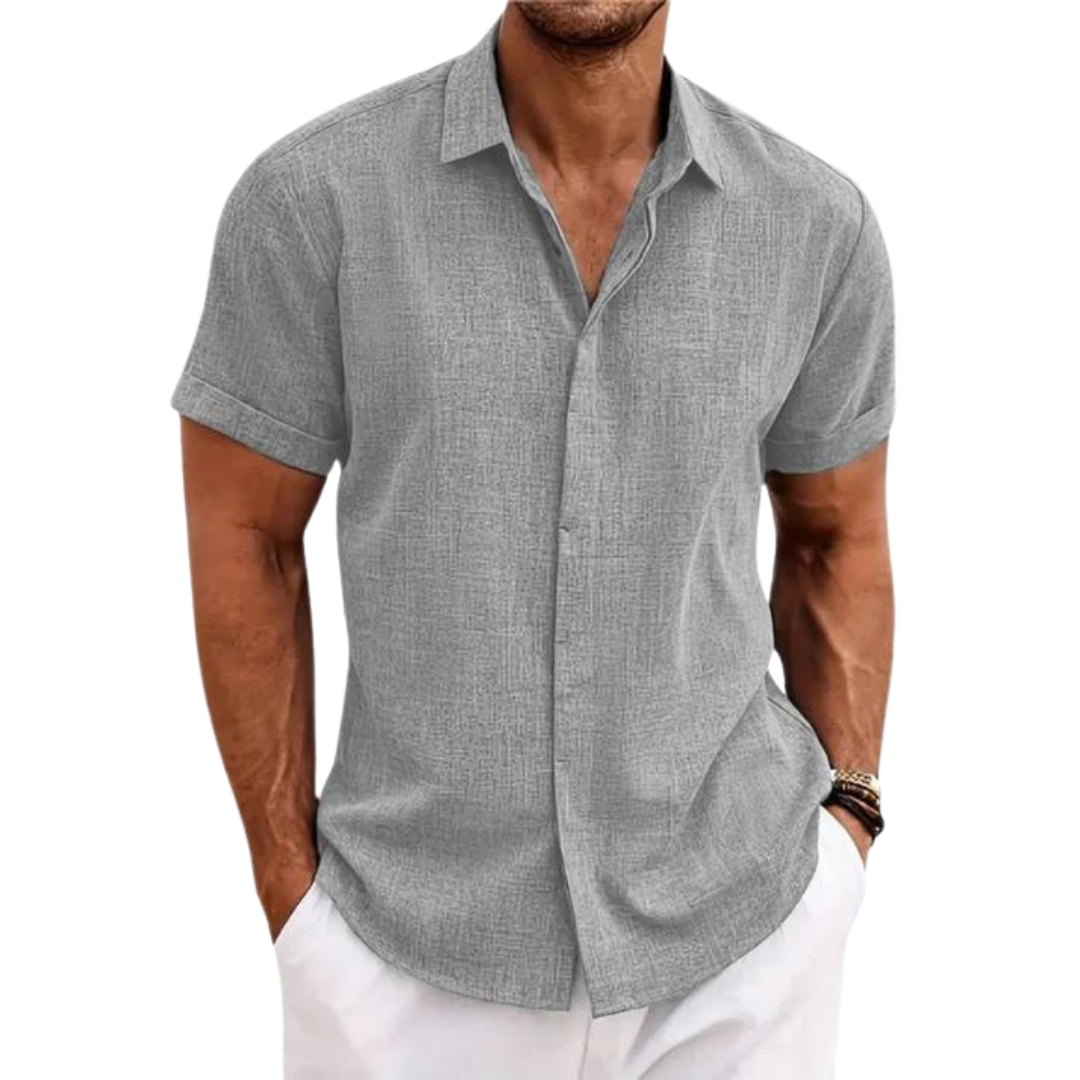 Linen Casual Men's Short Sleeve Shirt