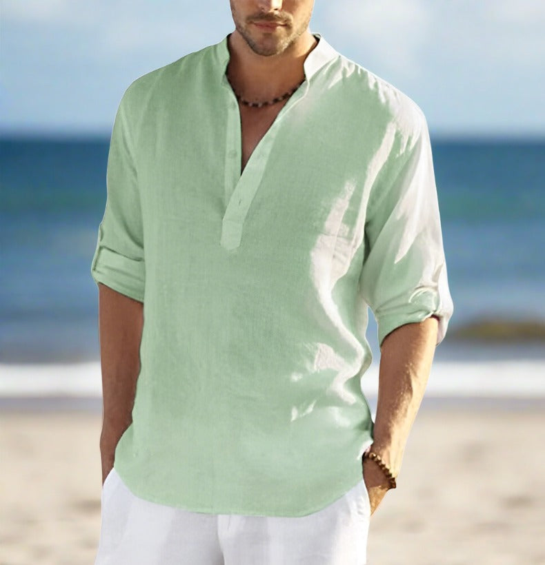 Carl - Linen Shirt with Collar