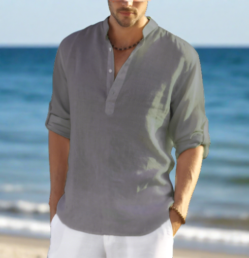 Carl - Linen Shirt with Collar