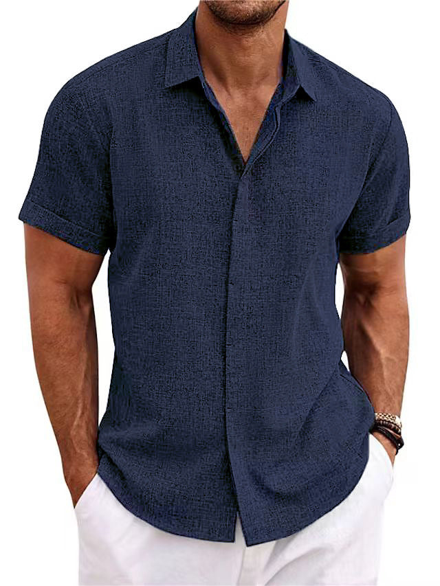 Linen Casual Men's Short Sleeve Shirt