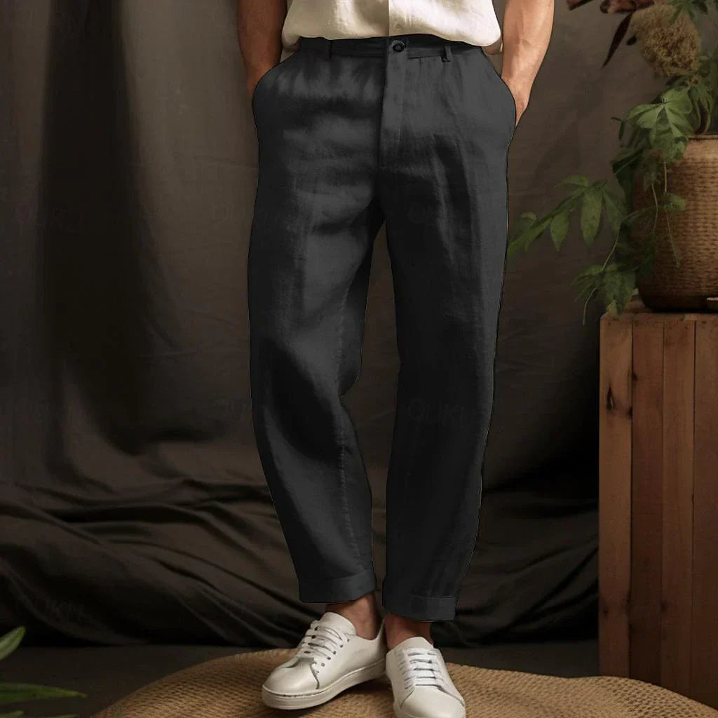 Olli - Loose Cotton-Linen Men’s Pants