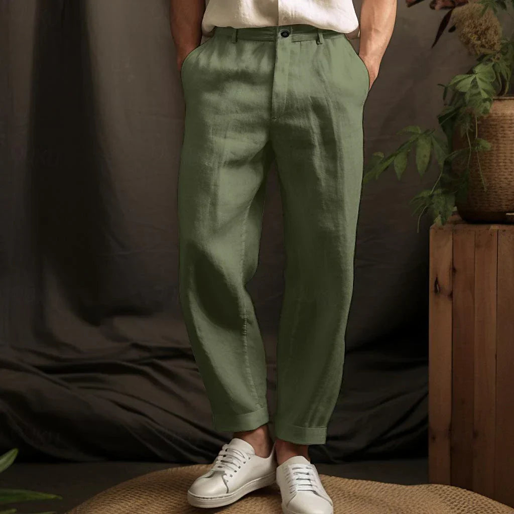 Olli - Loose Cotton-Linen Men’s Pants