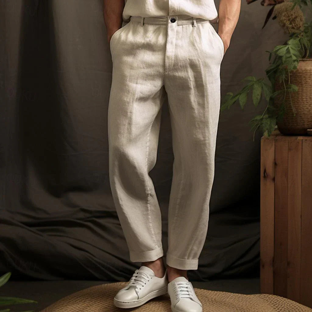 Olli - Loose Cotton-Linen Men’s Pants